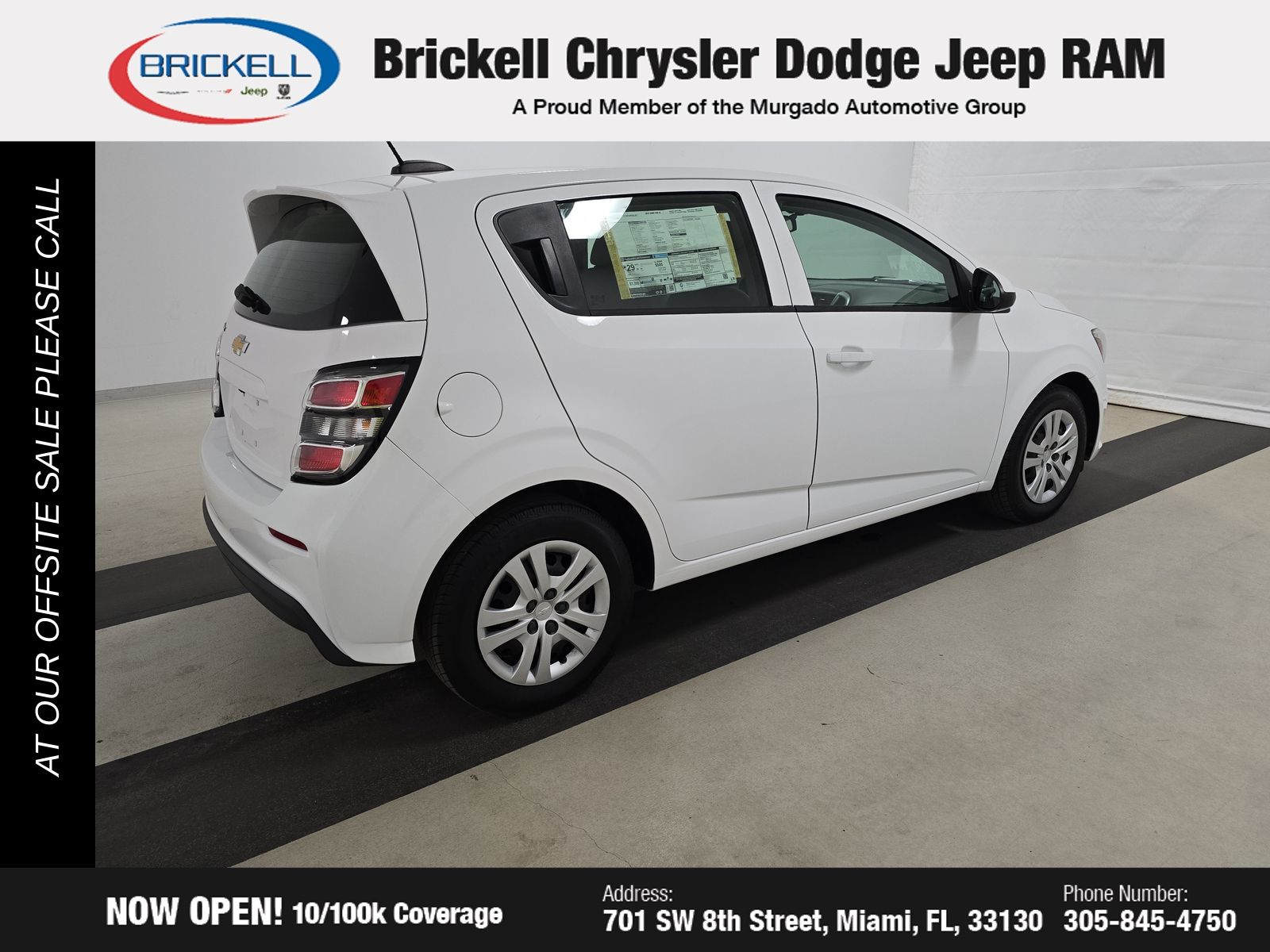 Used 2019 Chevrolet Sonic 1FL with VIN 1G1JG6SBXK4145696 for sale in Miami, FL