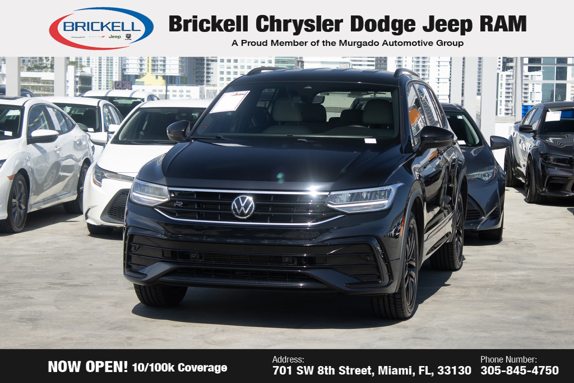 Used 2022 Volkswagen Tiguan SE R-LINE BLACK with VIN 3VVCB7AX9NM018028 for sale in Miami, FL