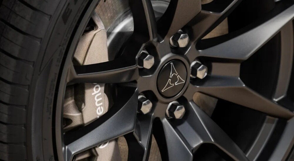 Close up of a black wheel on a 2026 Dodge Charger