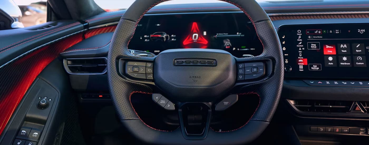 Steering wheel in a 2025 Dodge Charger Daytona for sale near Kendall