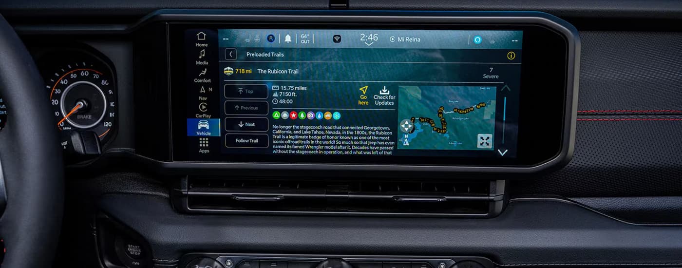 Infotainment screen in a 2026 Jeep Gladiator