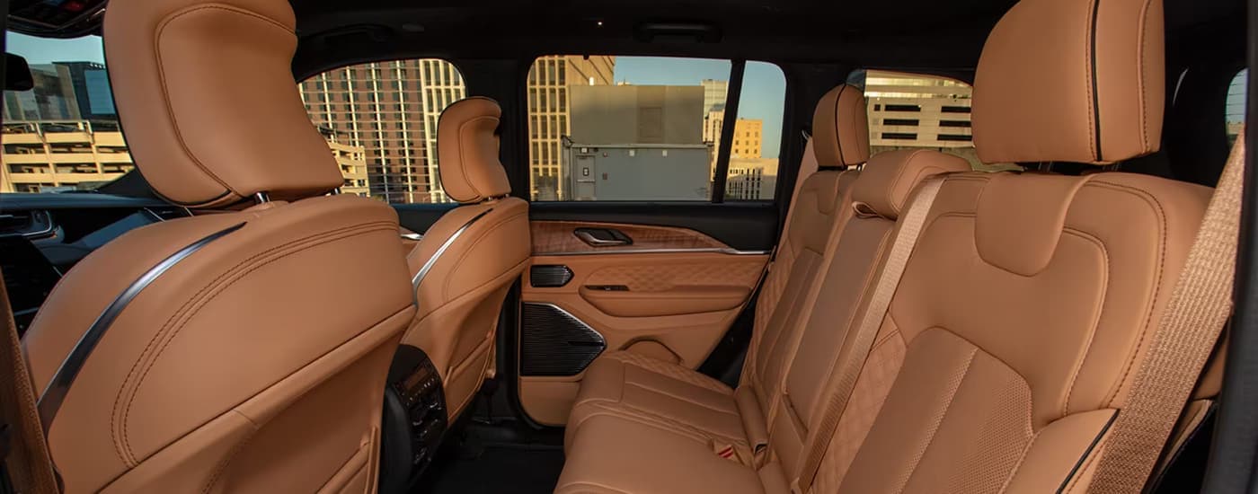 Tan interior of a 2025 Jeep Grand Cherokee for sale in Miami