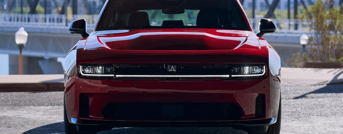 Front view of a red 2025 Dodge Charger Daytona for sale near Homestead