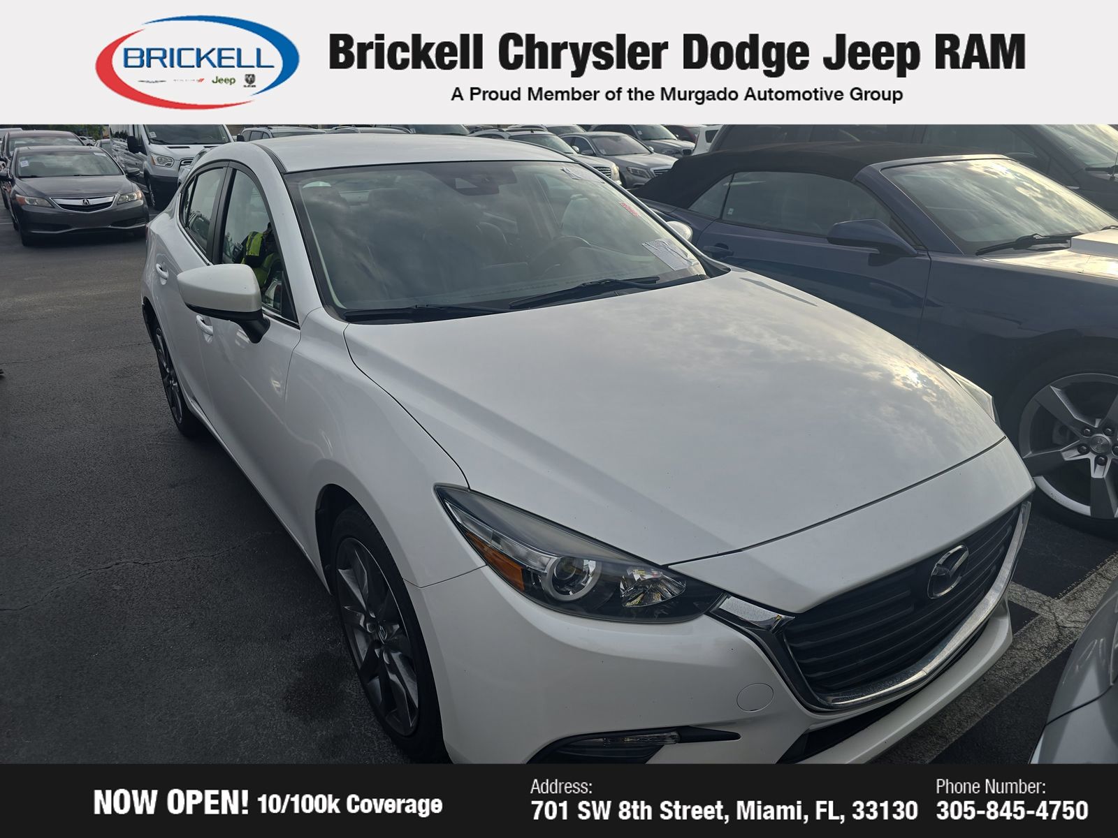 Used 2018 Mazda Mazda3 Touring with VIN 3MZBN1V30JM247484 for sale in Miami, FL