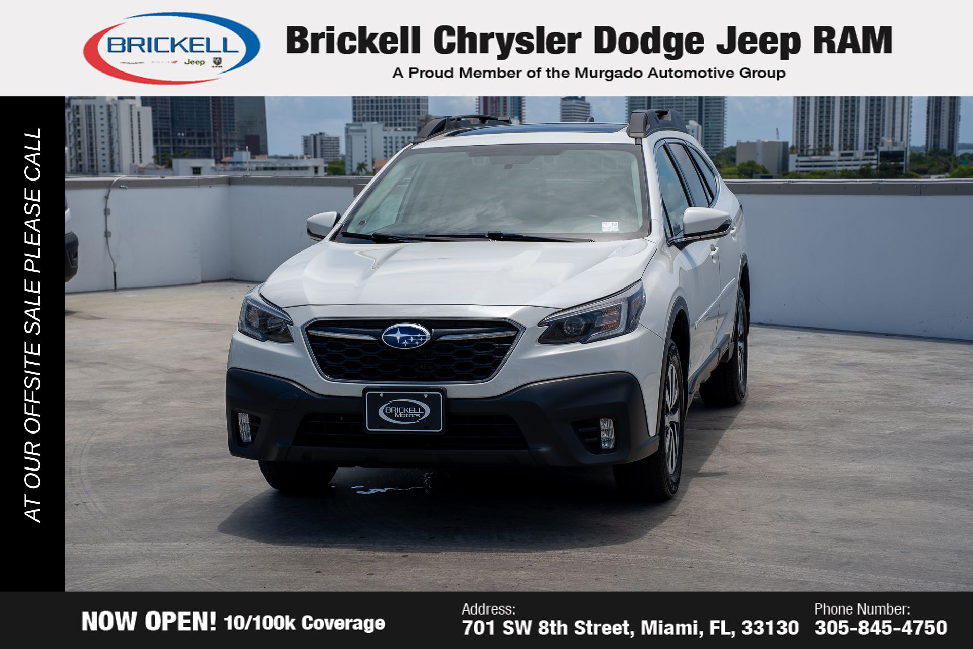 Used 2022 Subaru Outback Premium with VIN 4S4BTAFCXN3281409 for sale in Miami, FL