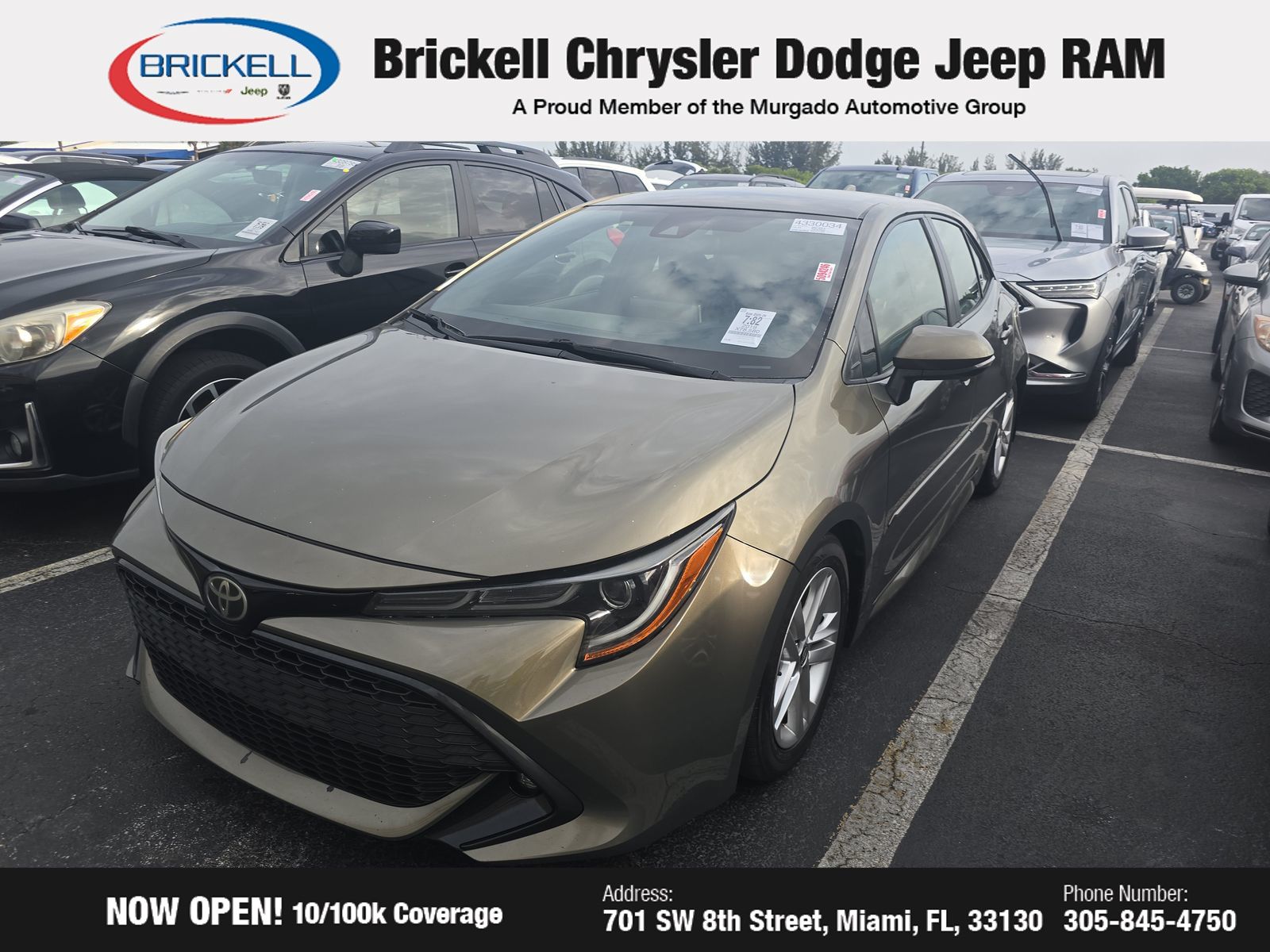 Used 2019 Toyota Corolla Hatchback SE with VIN JTNK4RBEXK3036754 for sale in Miami, FL