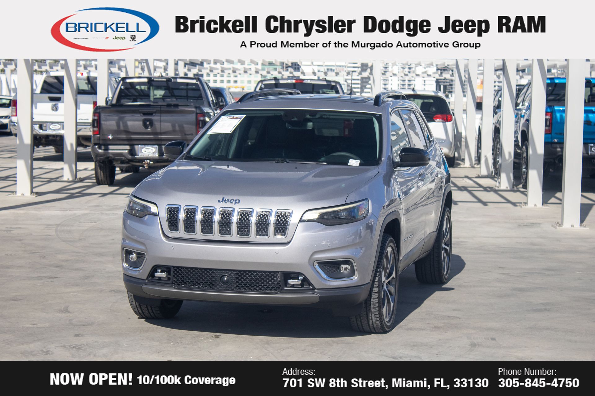 Used 2022 Jeep Cherokee Limited with VIN 1C4PJMDX2ND507850 for sale in Miami, FL