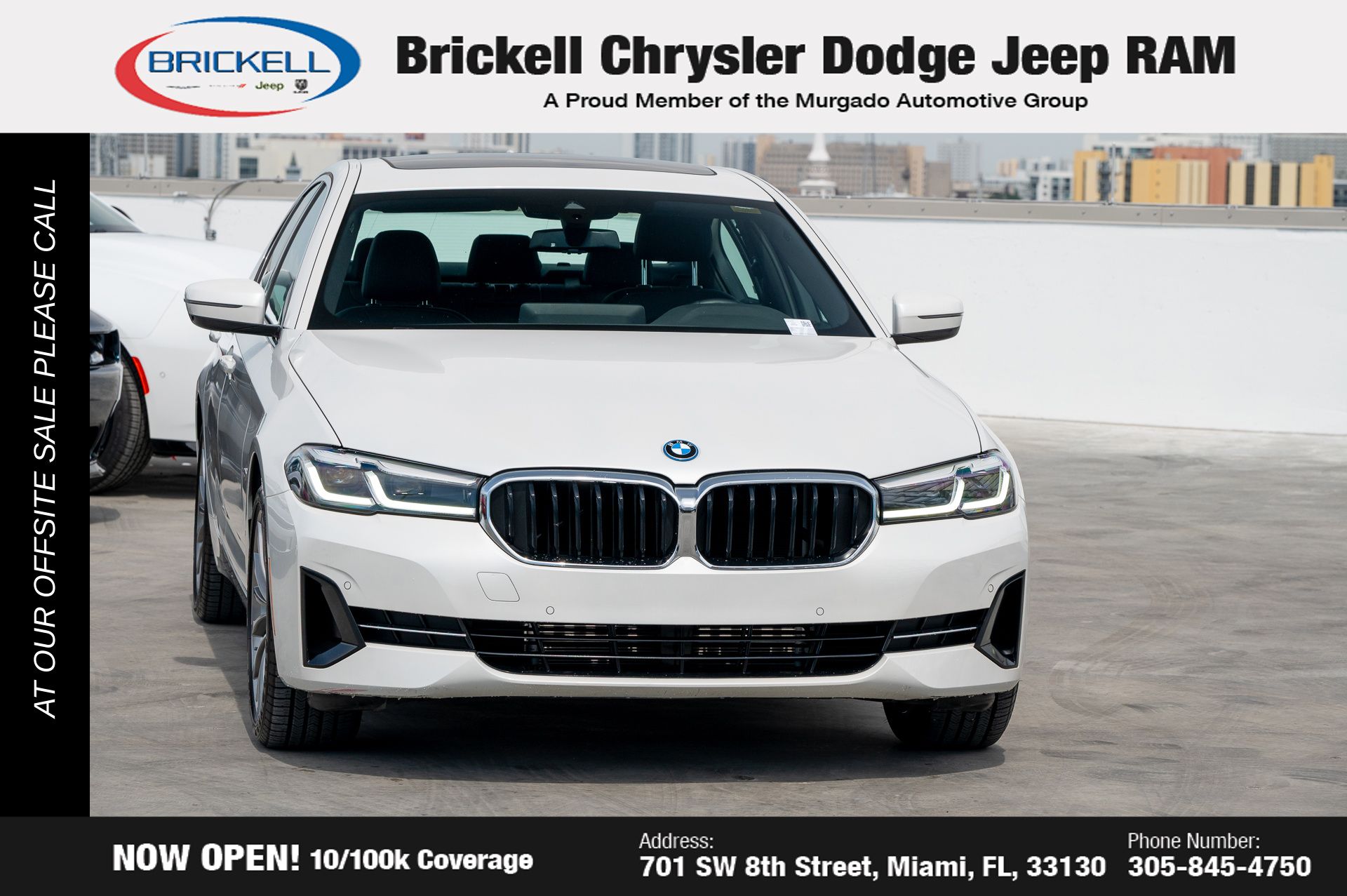 Used 2023 BMW 5 Series 530e with VIN WBA13AG03PCM60475 for sale in Miami, FL