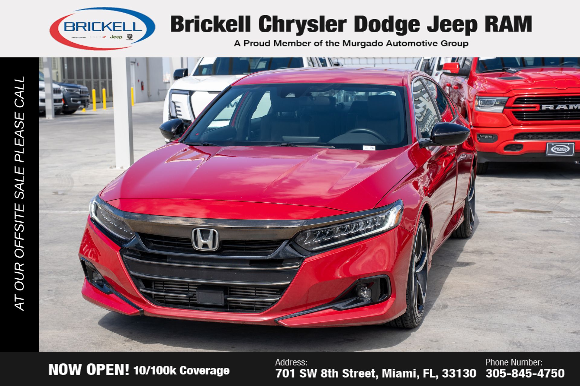 Used 2022 Honda Accord Sport with VIN 1HGCV1F30NA030415 for sale in Miami, FL