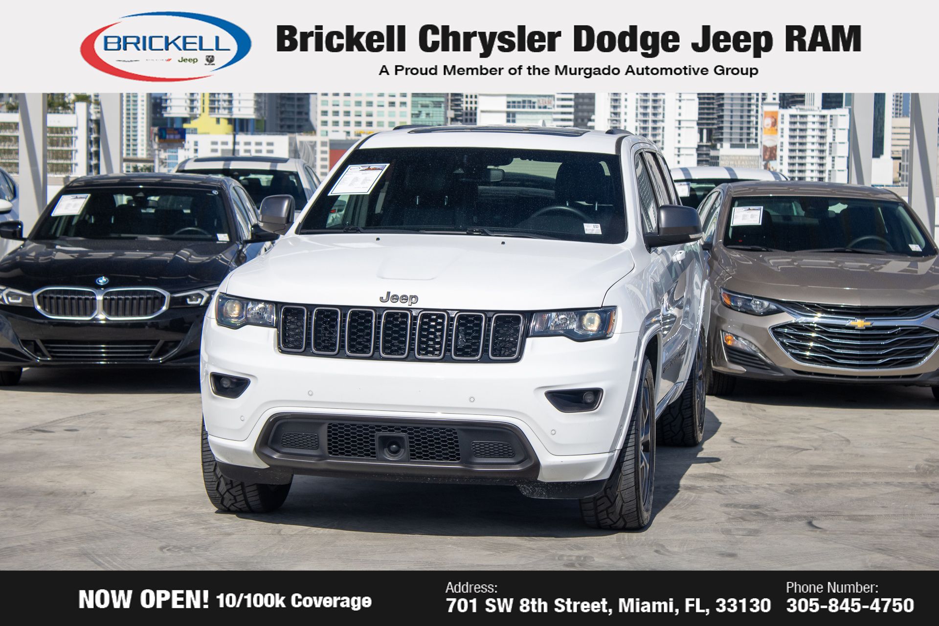 Used 2021 Jeep Grand Cherokee 80th Edition with VIN 1C4RJEBG2MC802839 for sale in Miami, FL