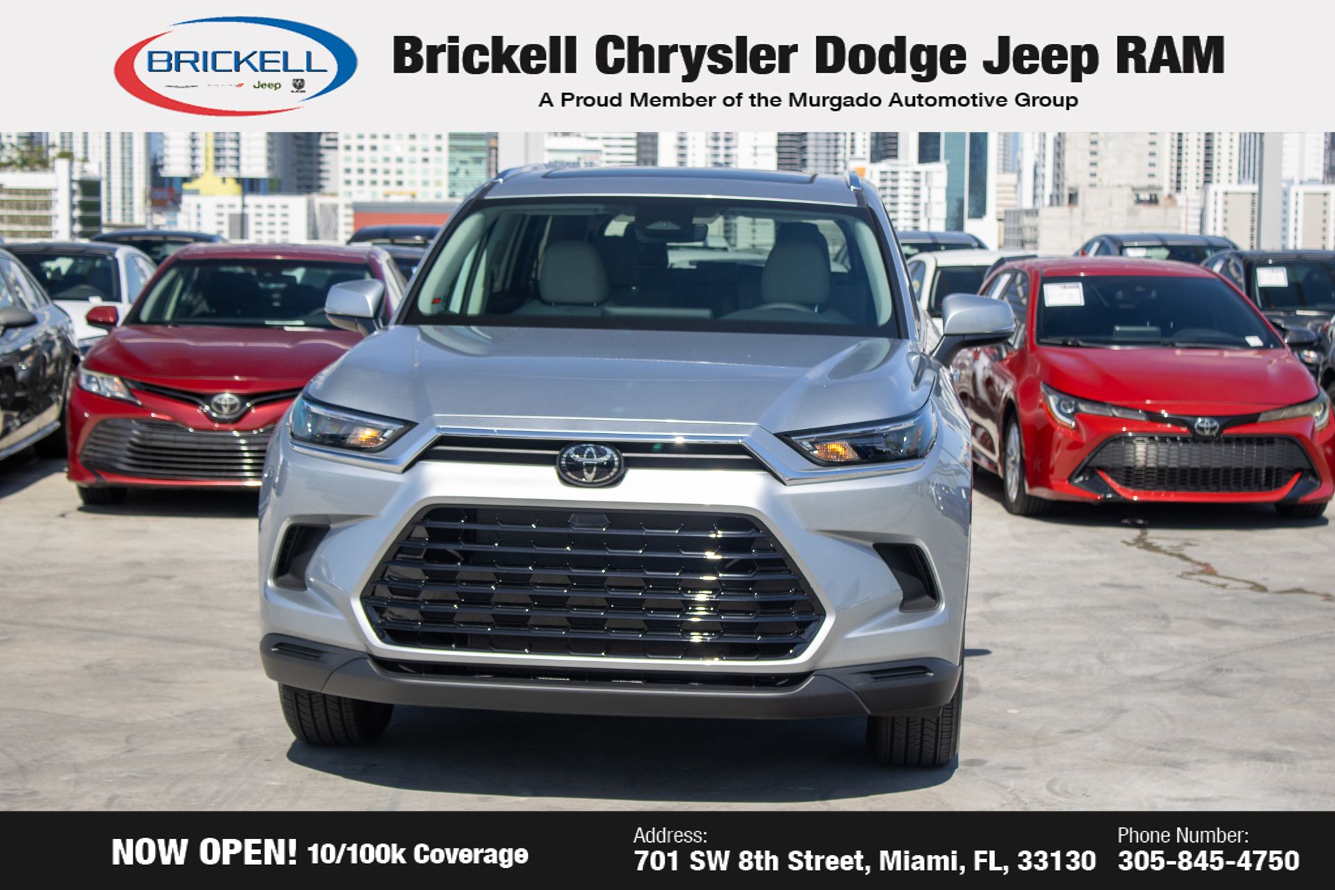 Used 2025 Toyota Grand Highlander XLE with VIN 5TDAAAB50SS075717 for sale in Miami, FL