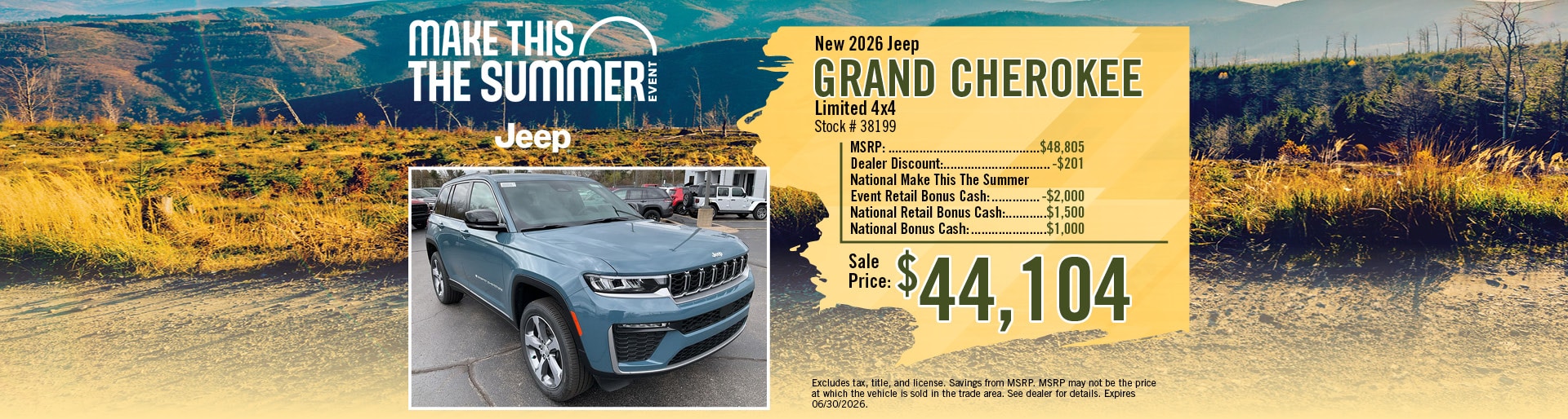 New 2026 Jeep Grand Cherokee Laredo Offer | Merrill, WI