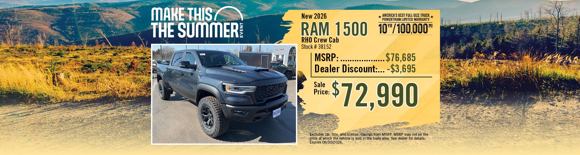 New 2026 Ram 1500 RHO | Merrill, WI