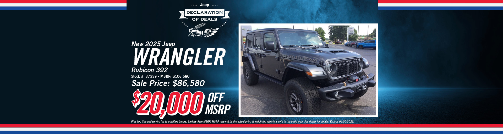 New 2025 Jeep Wrangler Rubicon Offer | Merrill, WI