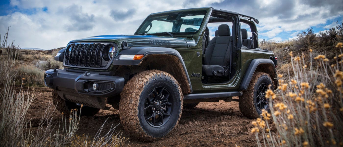 2025 Jeep Wrangler offroading with doors off