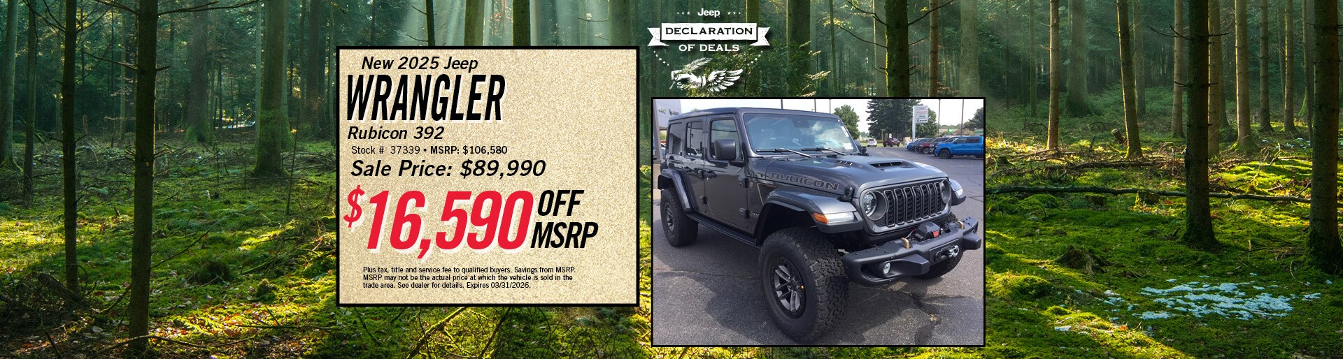 New 2026 Jeep Wrangler Offer | Merrill, WI