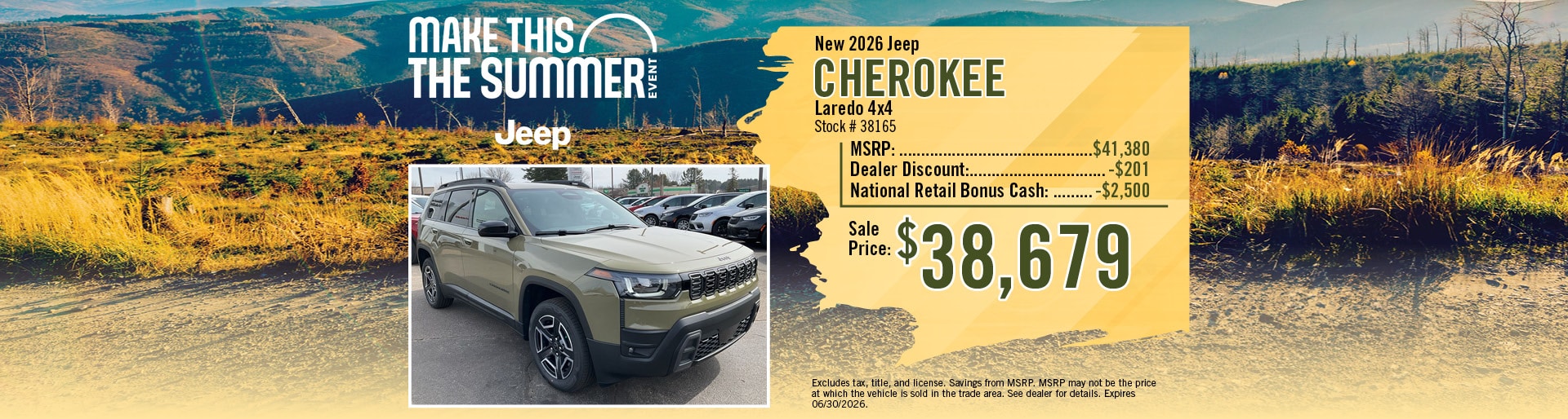 New 2026 Jeep Cherokee Offer | Merrill, WI