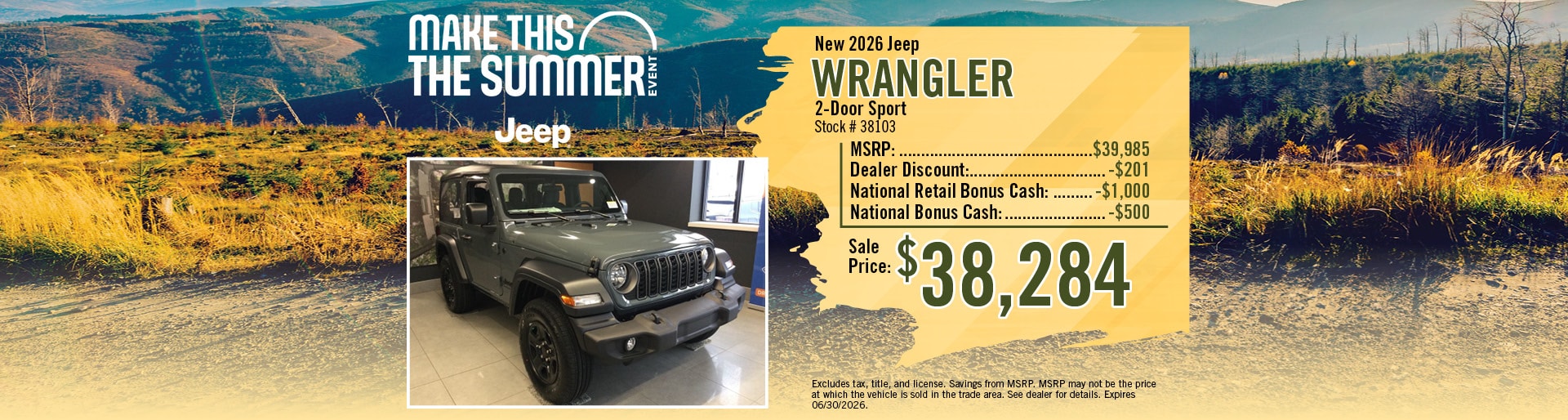 New 2026 Jeep Wrangler Offer | Merrill, WI