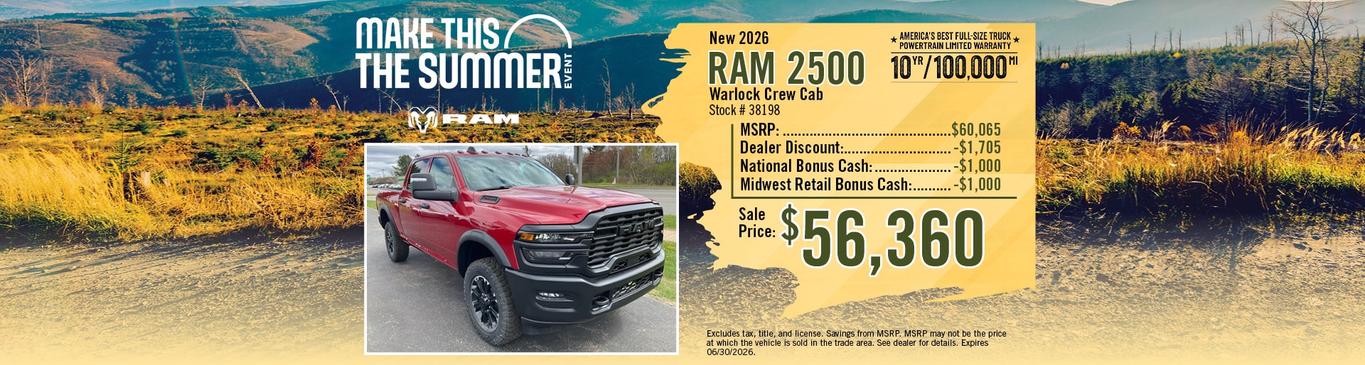 New 2026 Ram 2500 Warlock Offer | Merrill, WI