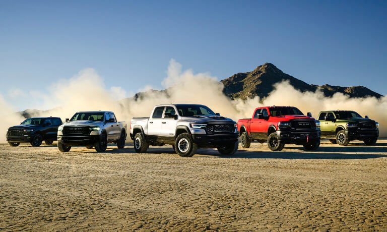 2025 Ram 1500 exterior lineup in desert