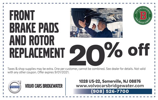 20% Off Front Brake Pads & Rotor Replacement | Volvo Cars Bridgewater