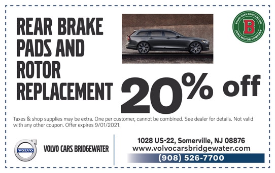 20% Off Rear Brake Pads & Rotor Replacement | Volvo Cars Bridgewater
