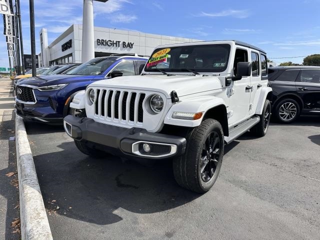 Used 2021 Jeep Wrangler Unlimited Sahara 4XE with VIN 1C4JJXP65MW787275 for sale in Bay Shore, NY