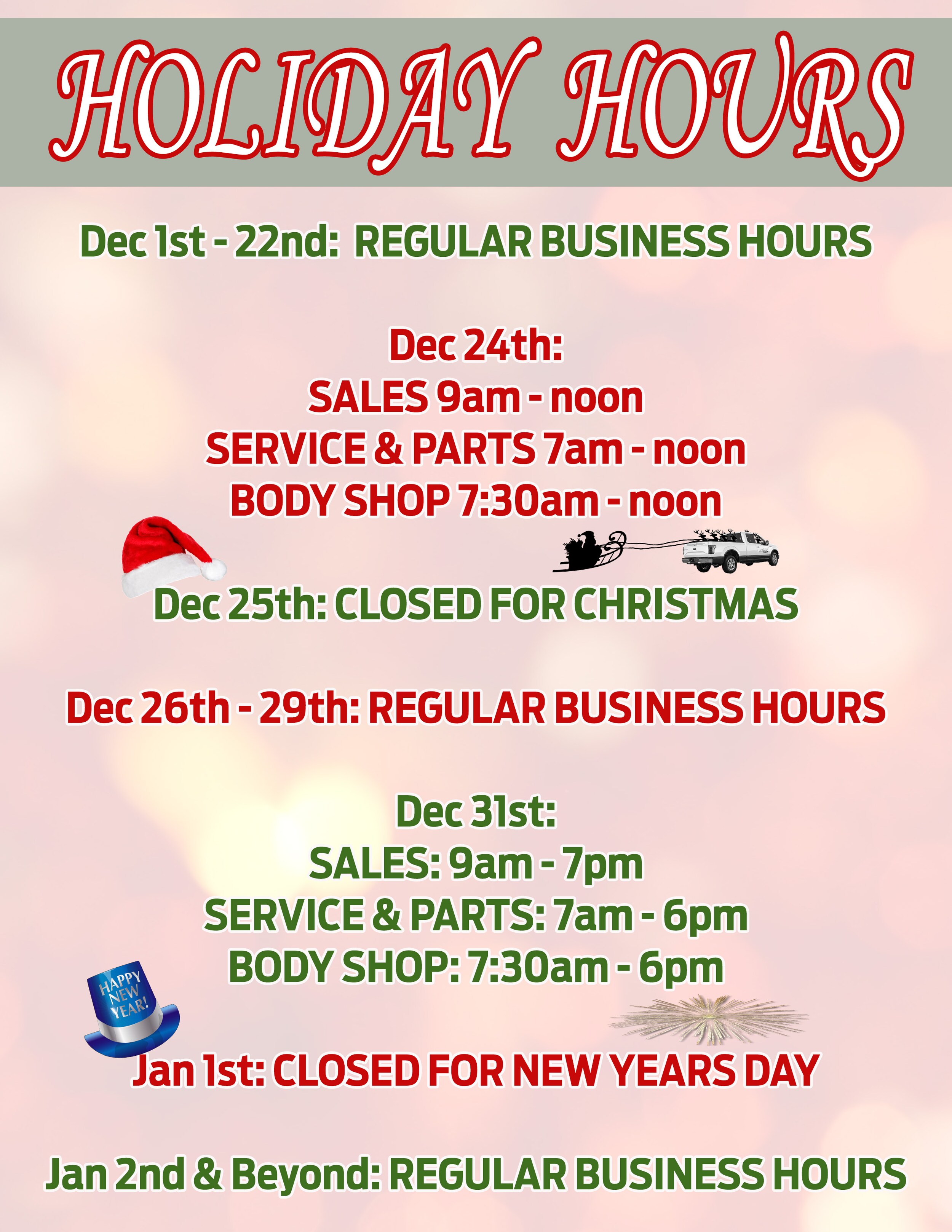 Brighton Ford Holiday Hours