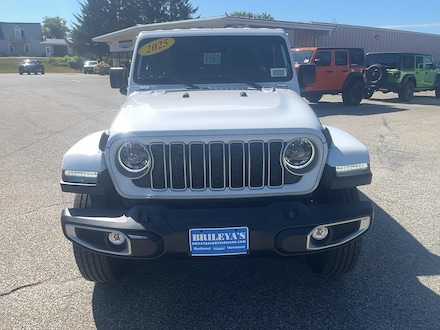 Featured New 2025 Jeep Wrangler 4-DOOR SAHARA Sport Utility for sale in Rutland, VT at Brileya's Chrysler Jeep