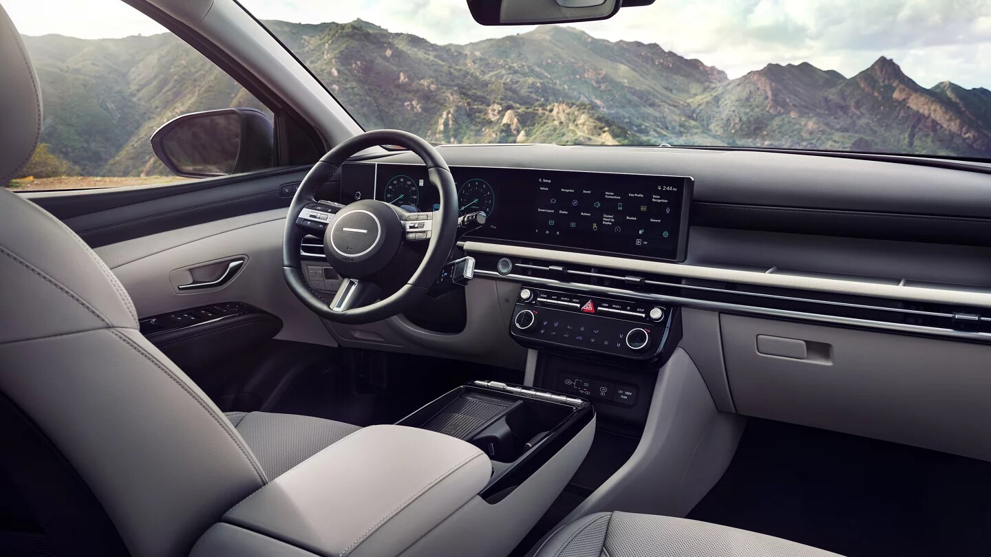 Interior dashboard of the 2025 Hyundai Tucson near Orange