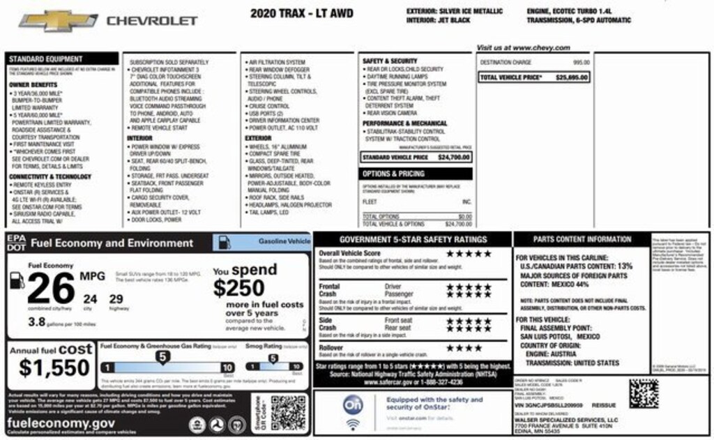 Used 2020 Chevrolet Trax For Sale at 1 Brookville Chevrolet VIN