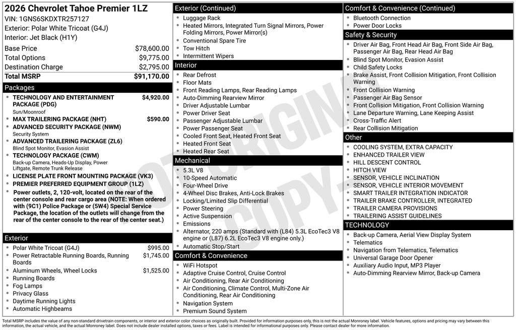 2026 Chevrolet Tahoe Premier - Photo 10