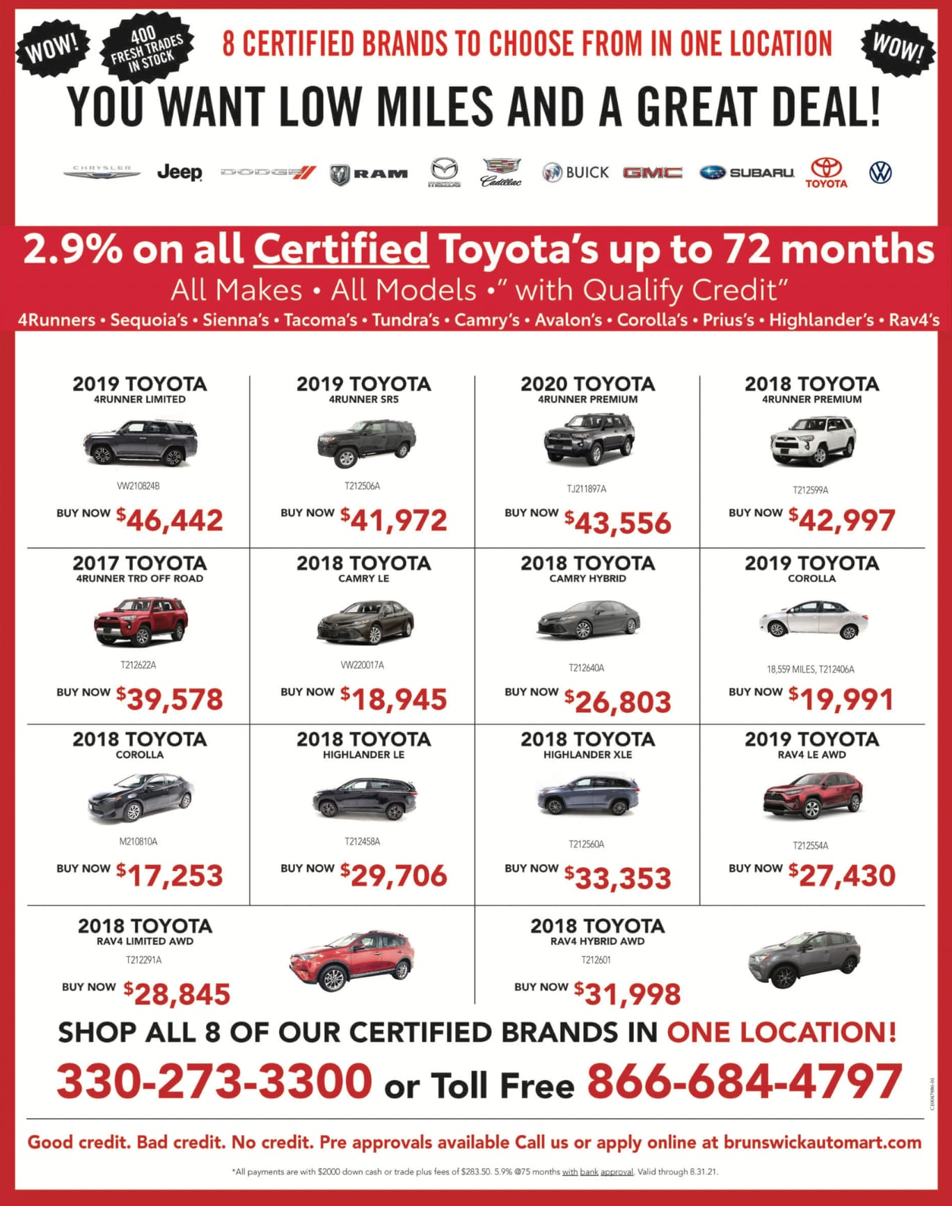 Brunswick Auto Marts Weekly Certified & Pre Owned Specials Brunswick