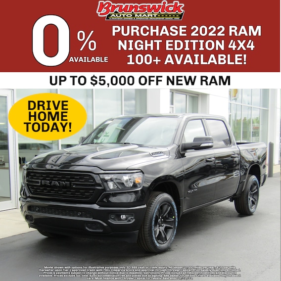 New Ram 1500 Night Edition 375 Month Lease Special22 Ram Night Edition Specials Brunswick Auto Mart Inc