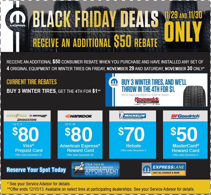 Brunswick Auto Mart's Black Friday deals on tires from Dunlop