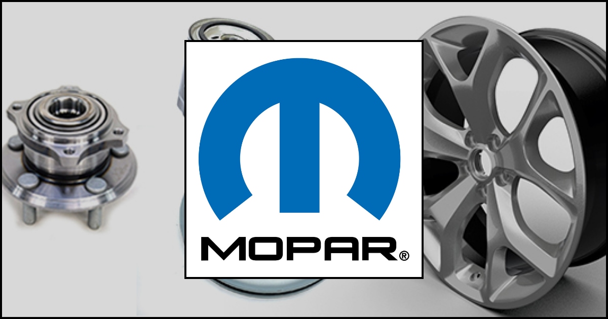 MOPAR logo superimposed on top of a stock image of car parts
