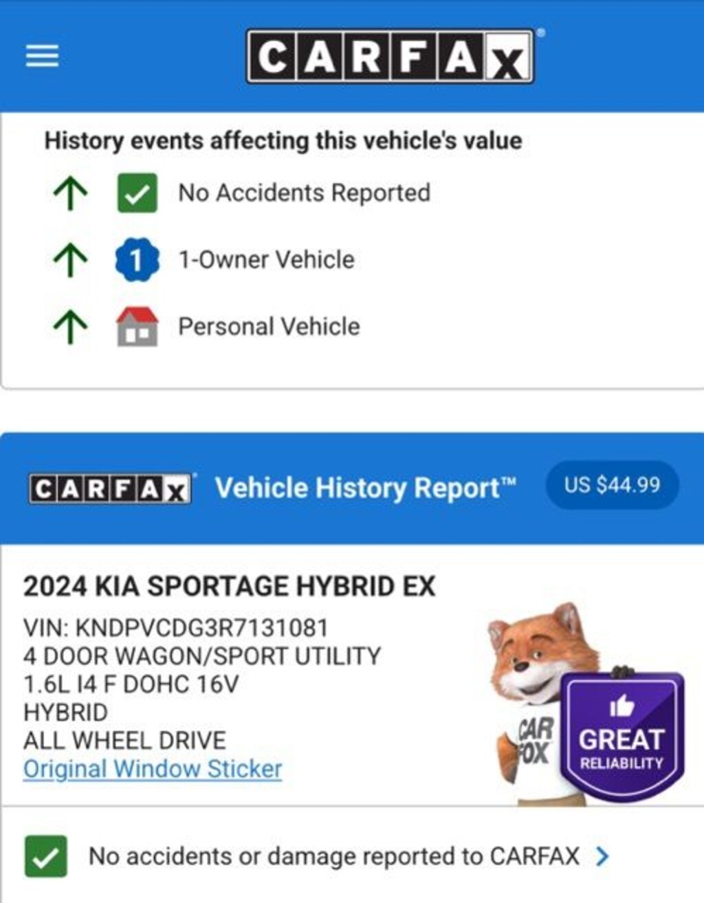 Used 2024 Kia Sportage Hybrid EX SUV
