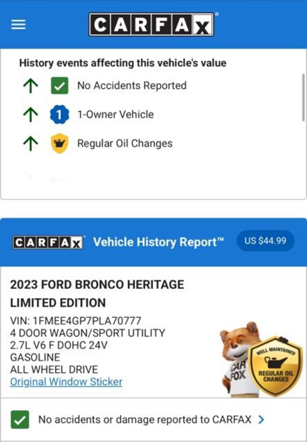 Used 2023 Ford Bronco Heritage Limited Edition SUV