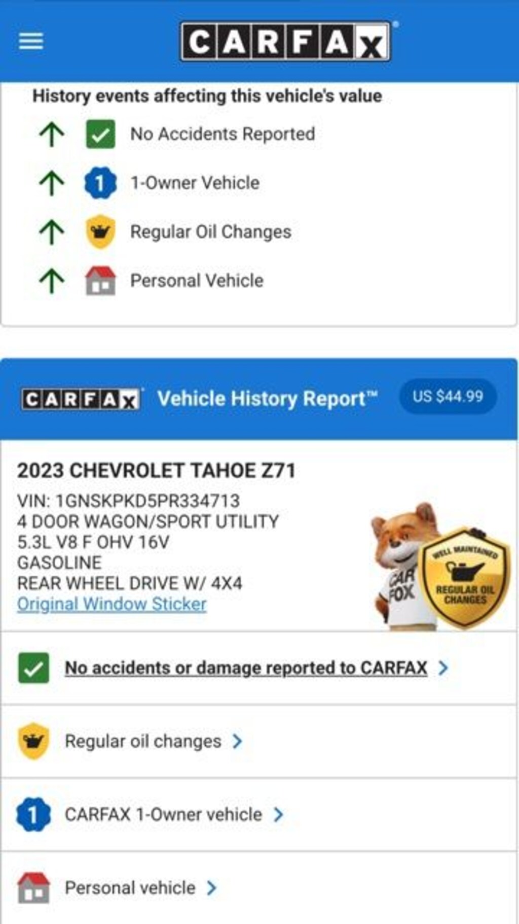 Used 2023 Chevrolet Tahoe Z71 SUV