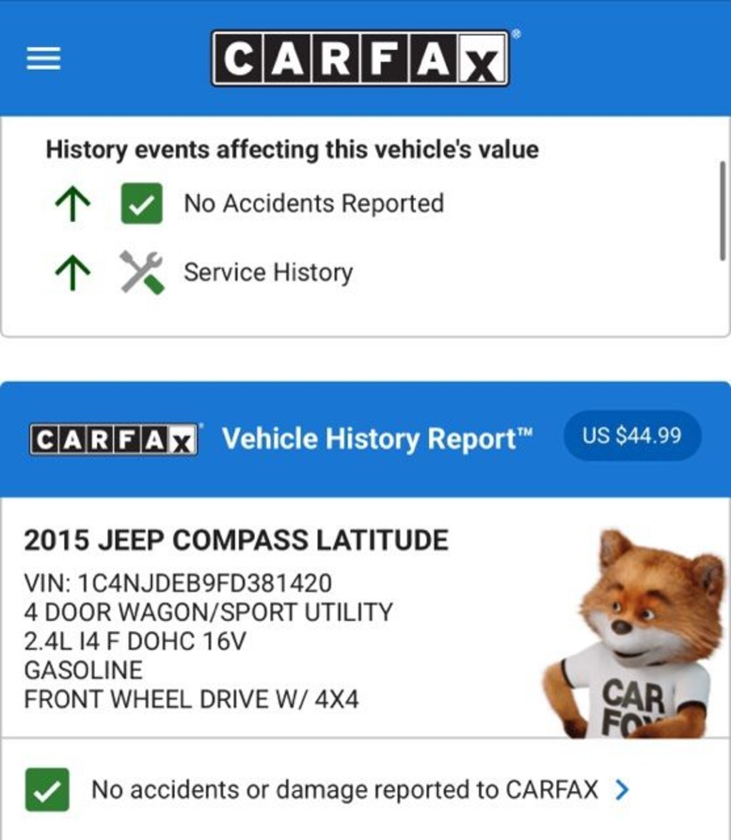 Used 2015 Jeep Compass Latitude 4x4 SUV