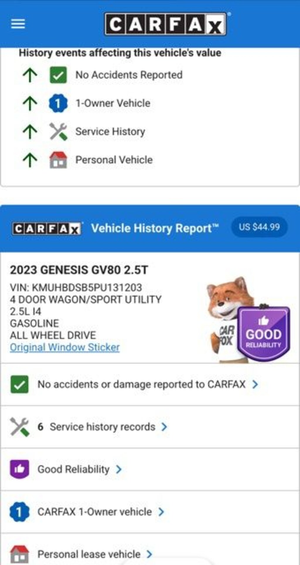 Used 2023 Genesis GV80 2.5T SUV