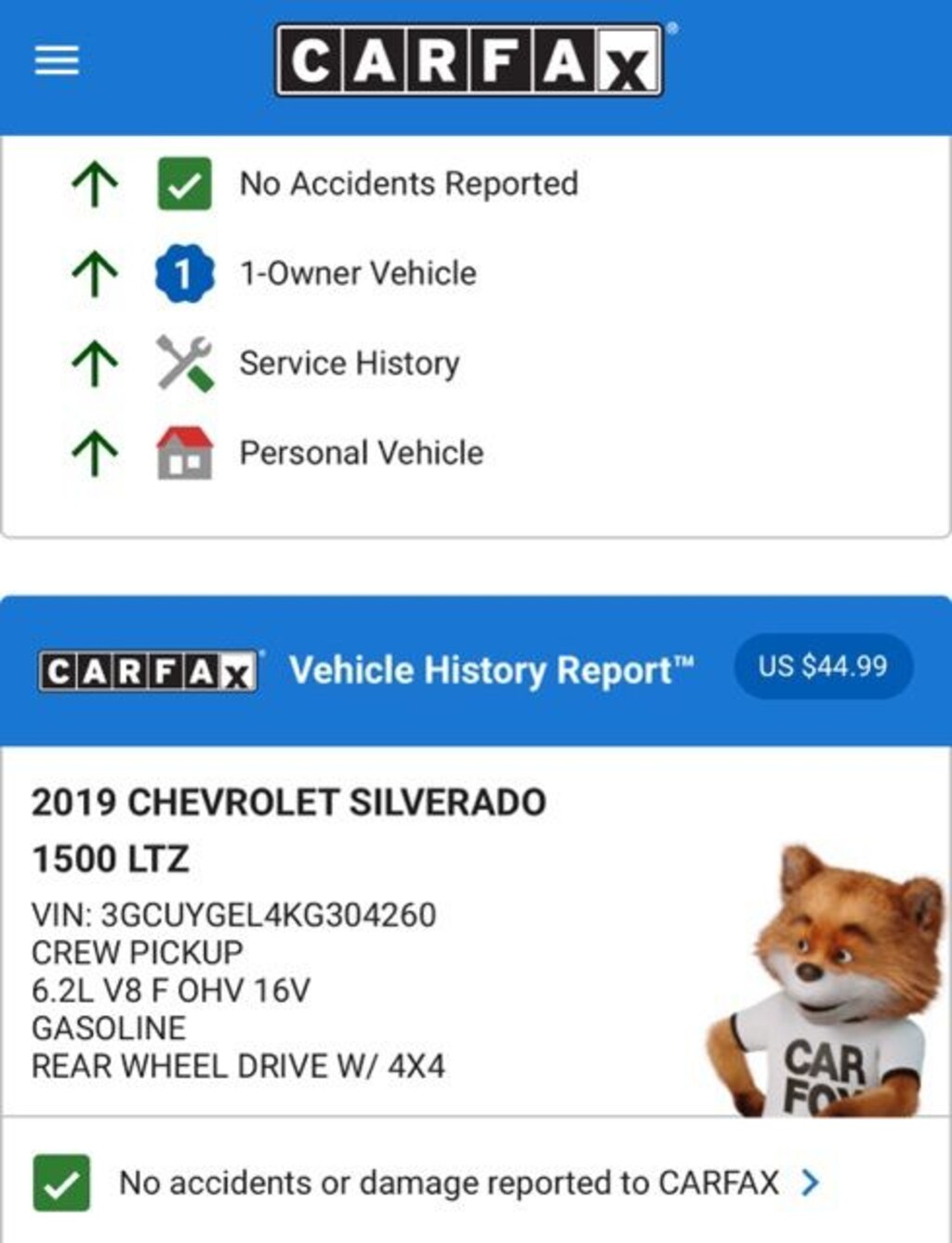 Used 2019 Chevrolet Silverado 1500 LTZ Truck Crew Cab