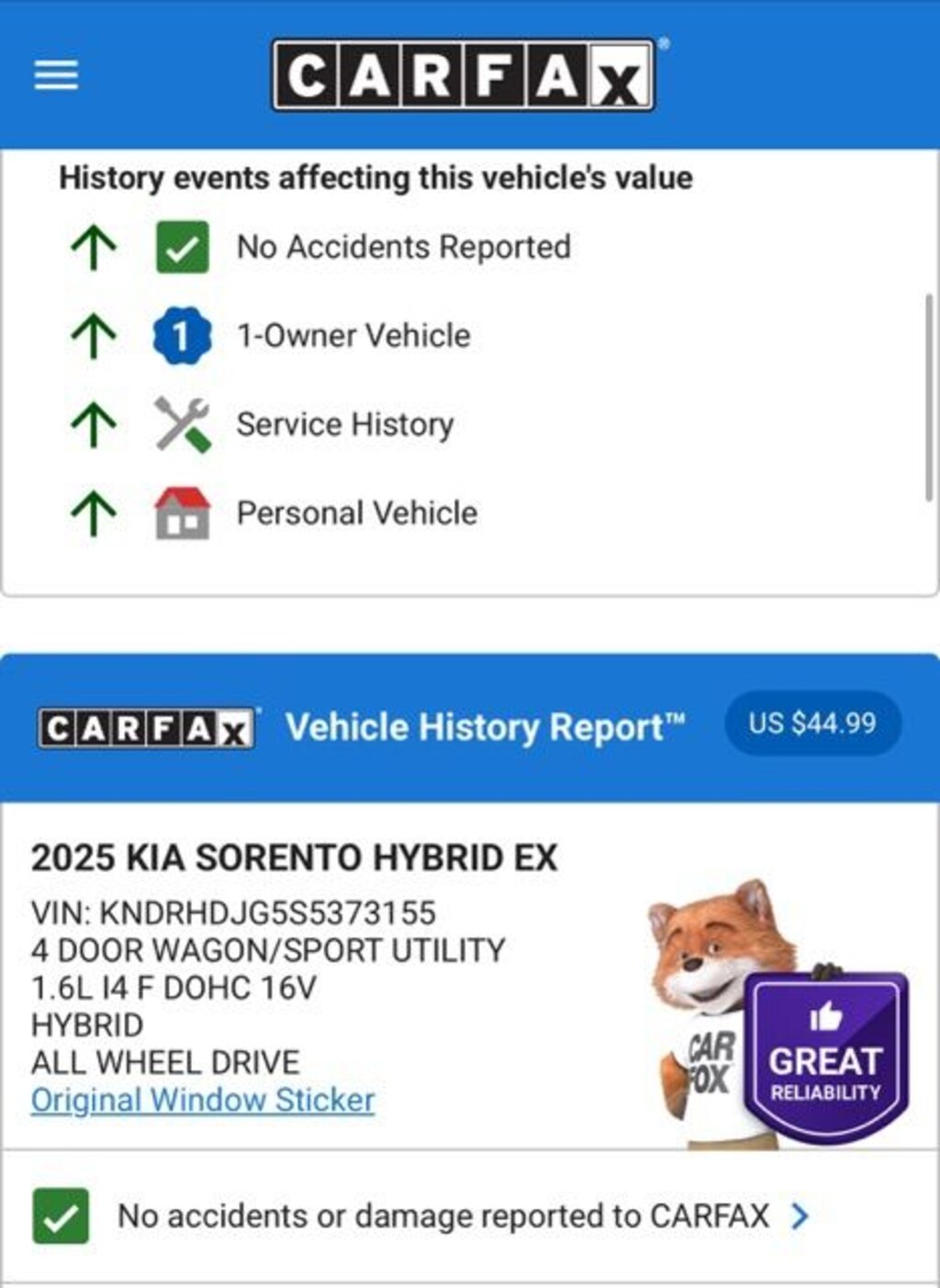 Used 2025 Kia Sorento Hybrid EX SUV