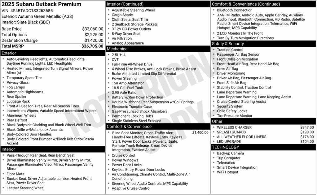 2025 Subaru Outback Premium's photo