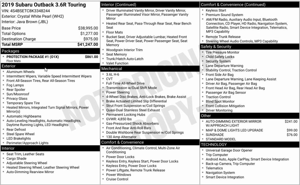2019 Subaru Outback Touring's photo