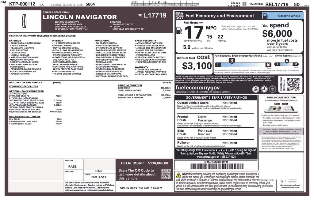 New 2025 Lincoln Navigator Reserve SUV