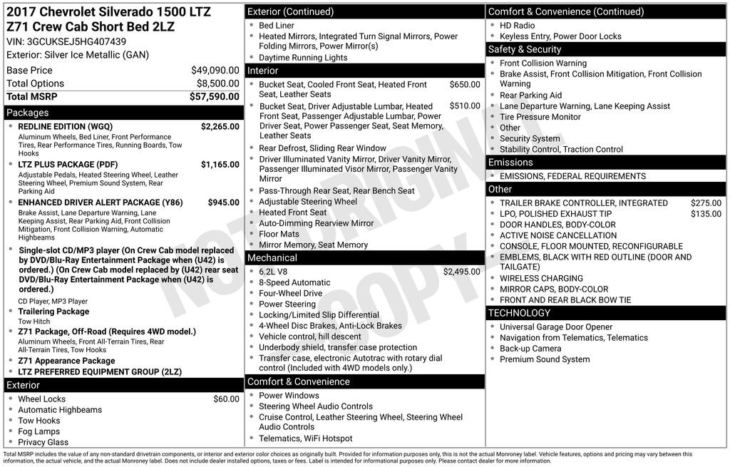 2017 Chevrolet Silverado 1500 LTZ Z71