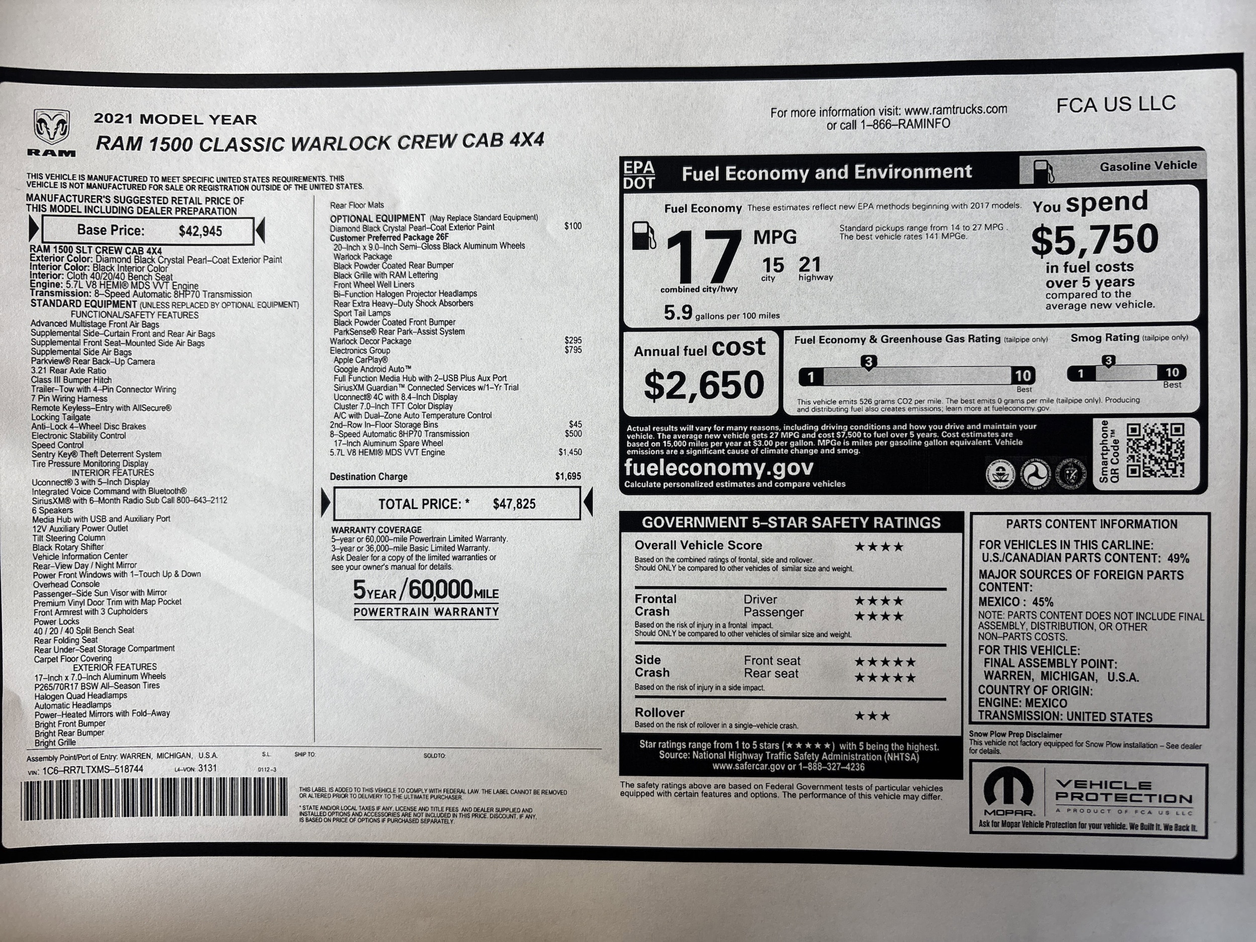 2021 RAM Ram 1500 Classic Warlock's photo