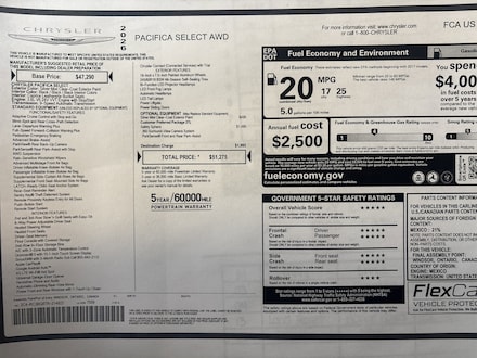 2026 Chrysler Pacifica Select Van Passenger Van