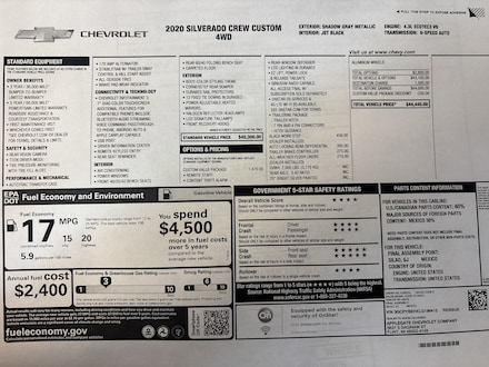 2020 Chevrolet Silverado 1500 Custom Truck Crew Cab